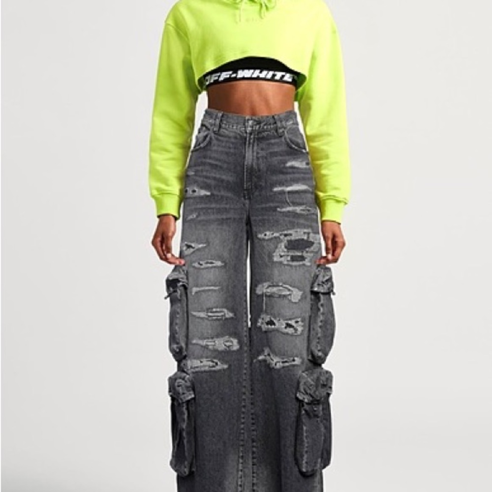 AMIRI Black Distressed Cargo Jeans NWT